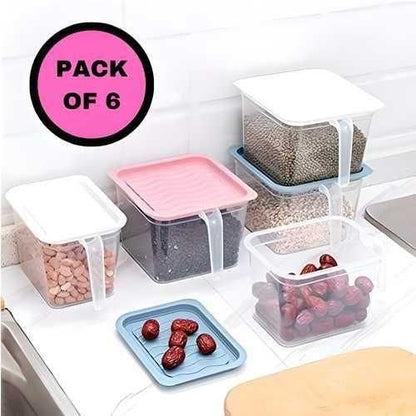 Unbreakable Airtight Kitchen Storage Containers Set (Pack of 6) | BPA-Free Food Storage Jars with Lids